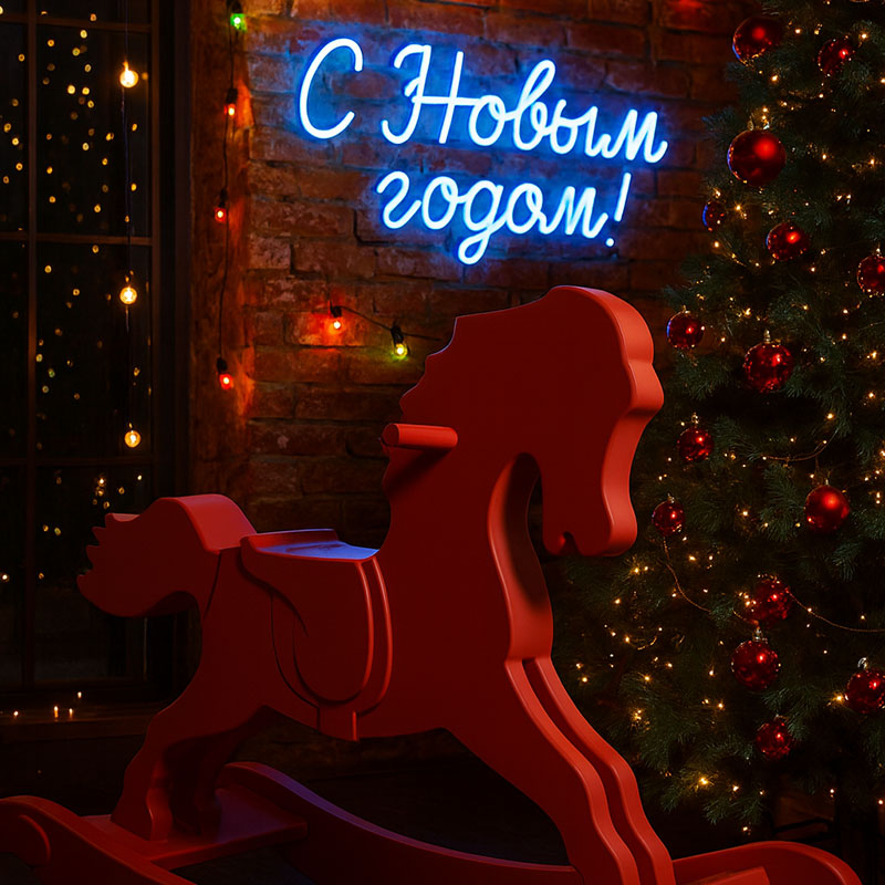 Новогодняя декорация «Деревянный конь»
